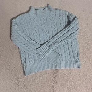 Hippie Rose Teal Cropped Sweater - Small